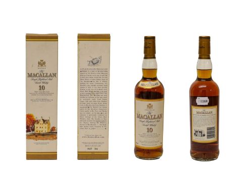  Macallan 10 Year Old Single Highland Malt Scotch Whisky, 1990s bottling, 40% vol 700ml, in original cardboard sleeve (one bo