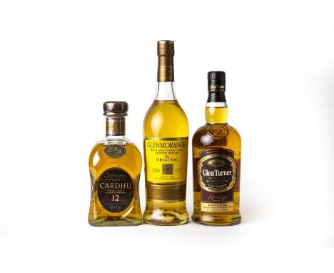 Glen Turner Single Malt Scotch Whisky, Heritage Double Wood Madeira Cask Finish, 40% vol 70 cl (one bottle), Cardhu 12 Years 