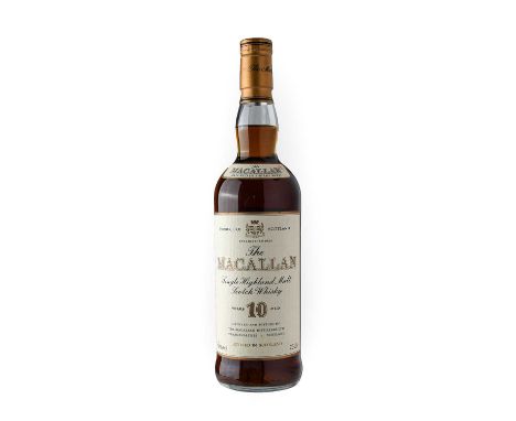 Macallan 10 Year Old Single Highland Malt Scotch Whisky, 1980s bottling, 40% vol 75cl (one bottle)