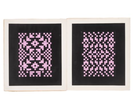 Paper-weaving.- Two albums containing 60 examples of paper-weaving, or mat-plaiting, in various colors and patterns, woven gl