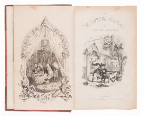Dickens (Charles) The Posthumous Papers of the Pickwick Club, first edition in book form, later issue, half-title, etched fro