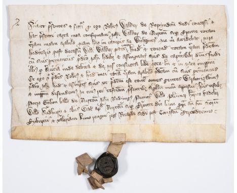Derbyshire.- Charter, grant by Robert Walker of Repyndon [Repton] to John Walker of Burton of arable land in the fields of Wy