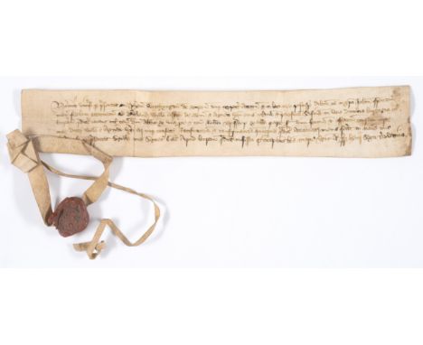 Derbyshire.- Power of attorney for John Worthington of Burton, 5 lines, manuscript in Latin, on vellum, red wax seal with fin