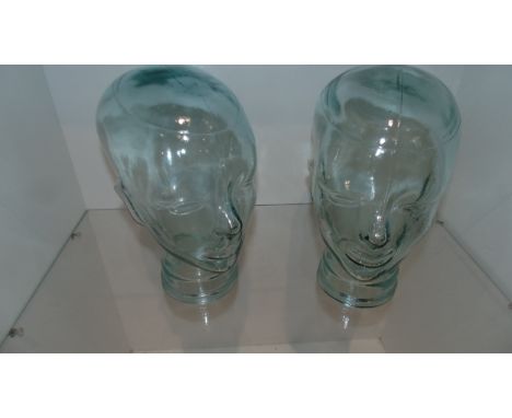2 x Glass Mannequin heads 