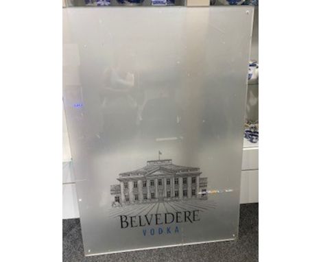 Large Belvedere vodka perspex sign 