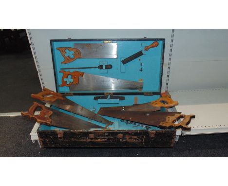 Large selection of antique tools, Planers x 11, Drills x 5, saws x 7 and case 