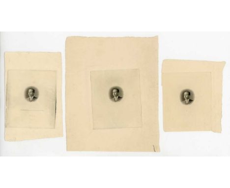 Iraq circa 1957 three King Faisal II head vignette in black, one with Bradbury Wilkinson imprint. Provenance: the archive of 