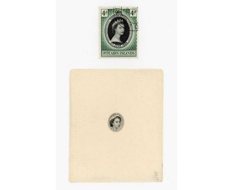 Commonwealth circa 1953, five Queen Elizabeth II die proofs in black of head vignette, one with Bradbury Wilkinson imprint. P