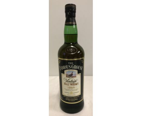A 70cl bottle of Famous Grouse Vintage Malt whisky 1992. 100% oak matured malt scotch whisky, distilled in 1992, bottled in 2