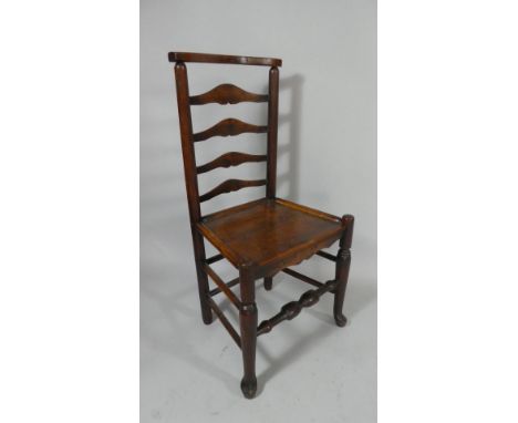 A 19th Century North Country Ladder Back Side Chair.