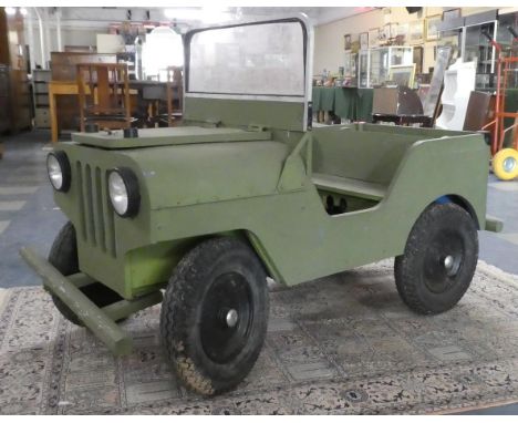 A Scratch Built Toylander Style Battery Powered Ride In Childs Model of a Jeep. Chain Driven but Electronics in need of atten