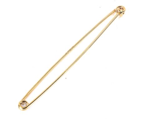 A large modern 9ct gold cloak pin/clip, hallmarks Birmingham 2007, length 9cm, 4.8gNo damage or repairs, settings lightly abr