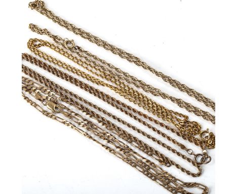 4 x 9ct gold chain necklaces, 20.5g total (4)Lot sold as seen unless specific item(s) requested 