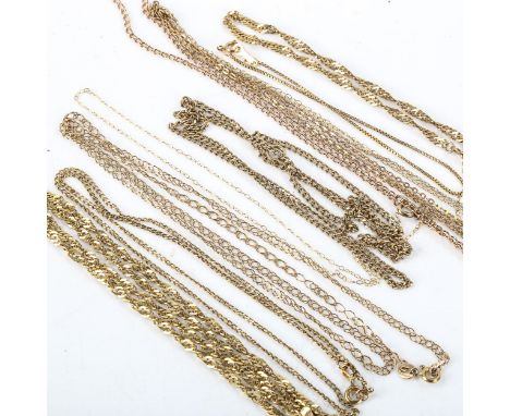 10 x 9ct gold chains, comprising 8 necklaces and 2 bracelets, 22.7g total (10)Lot sold as seen unless specific item(s) reques