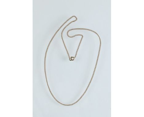 9ct rose gold fine curb link chain necklace, bolt ring clasp, length approx 42cm 