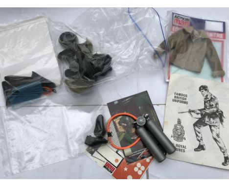 Action man vintage clothing , boots and paperwork