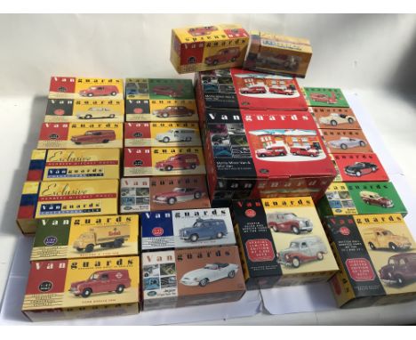 A collection of boxed 1:43 scale Vanguards, diecast vehicles including limited editions