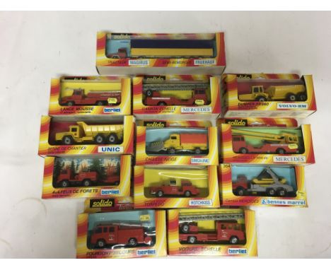 Solido toys, boxed Diecast vehicles, including Fire fighting, Building and Articulated lorry