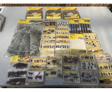 Noch railways , boxed and carded HO/OO scale trackside accessories including Trees, people , animals etc