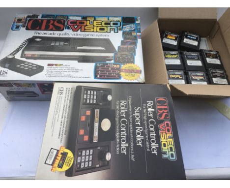 CBS COLECO vision, console, trackball and games