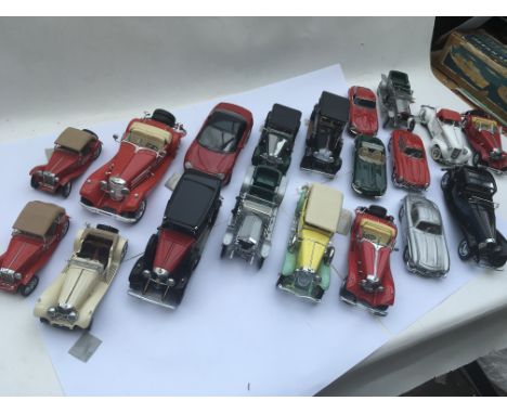 Franklin Mint diecast vehicles including Mercedes, Jaguars etc