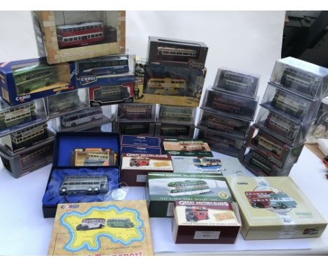A collection of boxed diecast vehicles including Corgi Original Omnibus etc