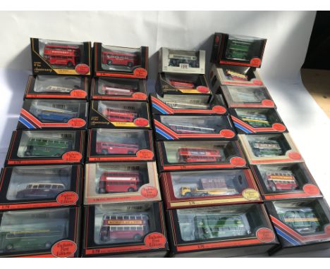 A collection of boxed Exclusive First edition, EFE, diecast Buses x26