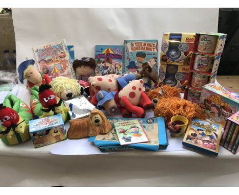 Magic Roundabout toys and collectibles, including boxed mugs, plush toys , Zebedee slippers ,Annuals etc