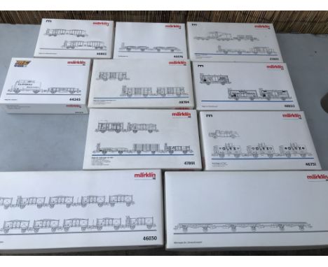 Marklin railways, boxed HO/OO scale rolling stock includes #46802, 44243, 46076, 48784, 47891, 47893, 48922, 46751, 46030 and