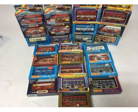 Matchbox Superkings, K-15 boxed variations on the Double Decker bus, x25