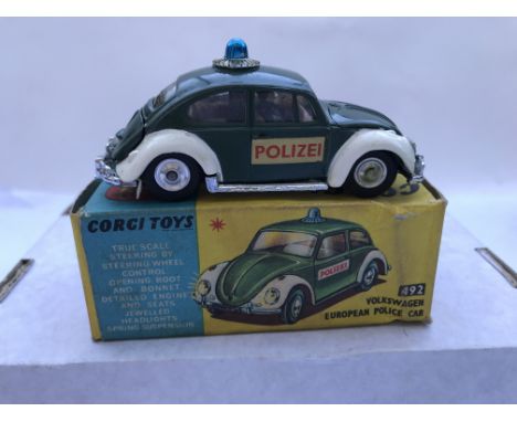 Corgi toys, boxed Volkswagen European police car #492