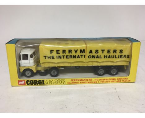 Corgi major, boxed Diecast vehicles, Scammell handyman MK3 tractor unit and trailer, Ferrymaster international hauliers #1147