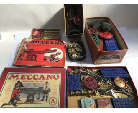 Meccano collection with instructions and catalogs and also a static steam engine