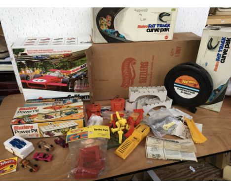 Mattel Sizzlers California 500 race set boxed also included is 2x curve pack and a power pit , plus Corgi Rockets boxed auto 