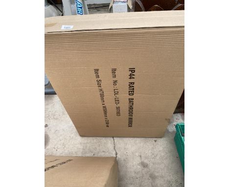 A NEW AND BOXED IP44 RATED BATHROOM MIRROR 70CM X 50CMX 5CM 
