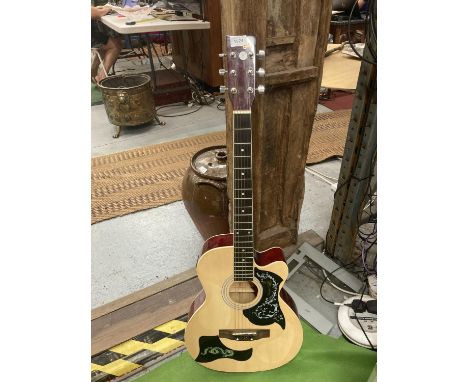 A SEMI ACCOUSTIC STAGG GUITAR 