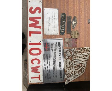NINE VARIOUS VINTAGE PLAQUES AND BADGES 