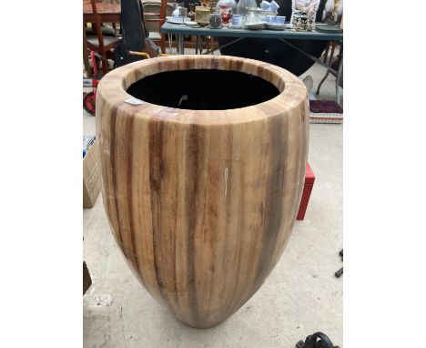 A LARGE MODERN FIBREGLASS PLANTER H:93CM 