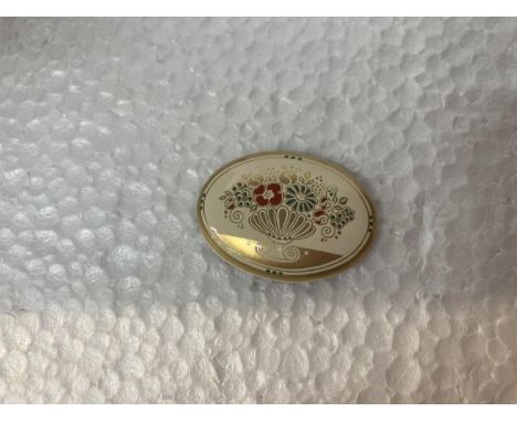 A VINTAGE ENAMEL MICHAELA FREY BROOCH 