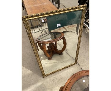A MODERN GILT FRAMED WALL MIRROR, 36X24" 