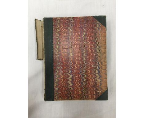 AN ANTIQUE HARDBACK CHARLES DICKENS 'THE ADVENTURES OF OLIVER TWIST', NOT DATED, POSSIBLY FIRST EDITION WITH ILLUSTRATIONS BY