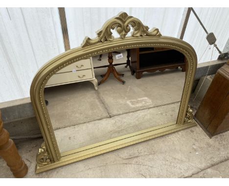 A 19TH CENTURY STYLE OVERMANTEL MIRROR, 50X35" 