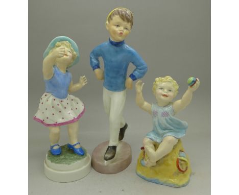 Three Royal Worcester figures, including Tuesday's Child Is Full of Grace, a/f, 3256 and 3518