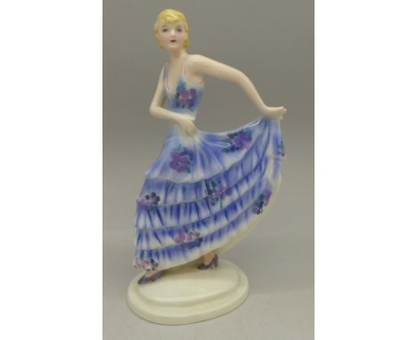 An Art Deco Stefan Dakon for Goldscheider figure of a dancer, 15cm