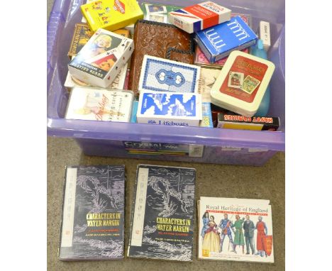 A collection of novelty playing cards