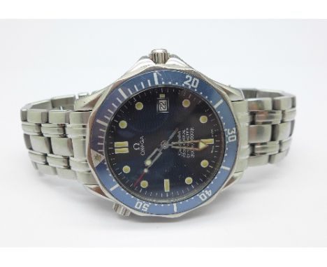 A stainless steel Omega Seamaster Professional chronometer wristwatch and stainless steel bracelet strap