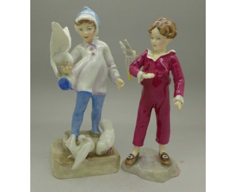 Two Royal Worcester figures, modelled by F.G. Doughty, Faintails and The Parakeet