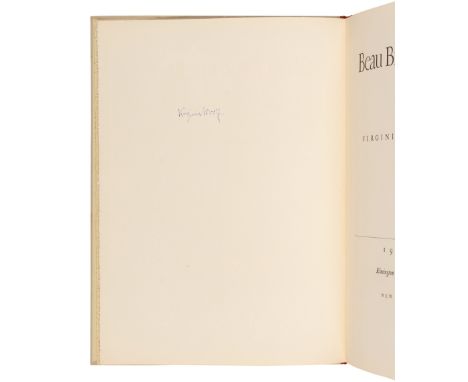 WOOLF, Virginia (1882-1941). &nbsp; Beau Brummell. New York: Rimington &amp; Hooper, 1930.4to. 2 plates printed in pink, brow