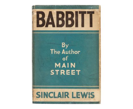 LEWIS, Sinclair (1885-1951). Babbitt. New York: Harcourt, Brace and Company, 1922.8vo. Original blue cloth stamped in orange 