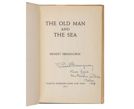 HEMINGWAY, Ernest (1899-1961). The Old Man and the Sea. New York: Charles Scribner's Sons, 1952.8vo. Half-title. Original lig